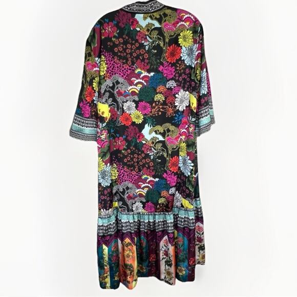 Alice + Olivia Dottie Reversible Floral Kimono Sz XS/S - Picture 4 of 7